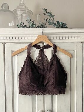 🟠NWT MAURICES Lace Racerback Bralette in Brown XL